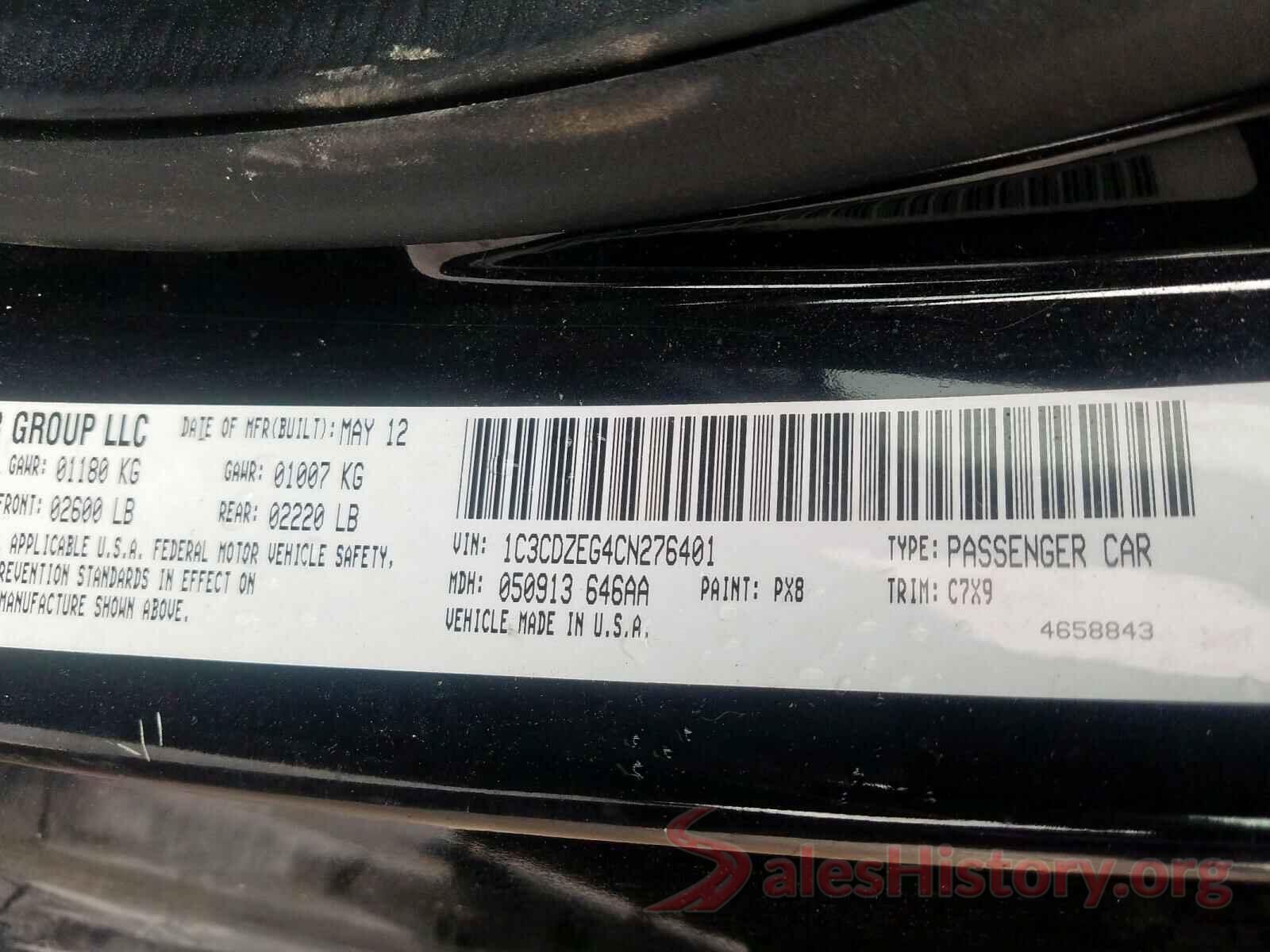 5NPE24AF9JH667440 2012 DODGE AVENGER