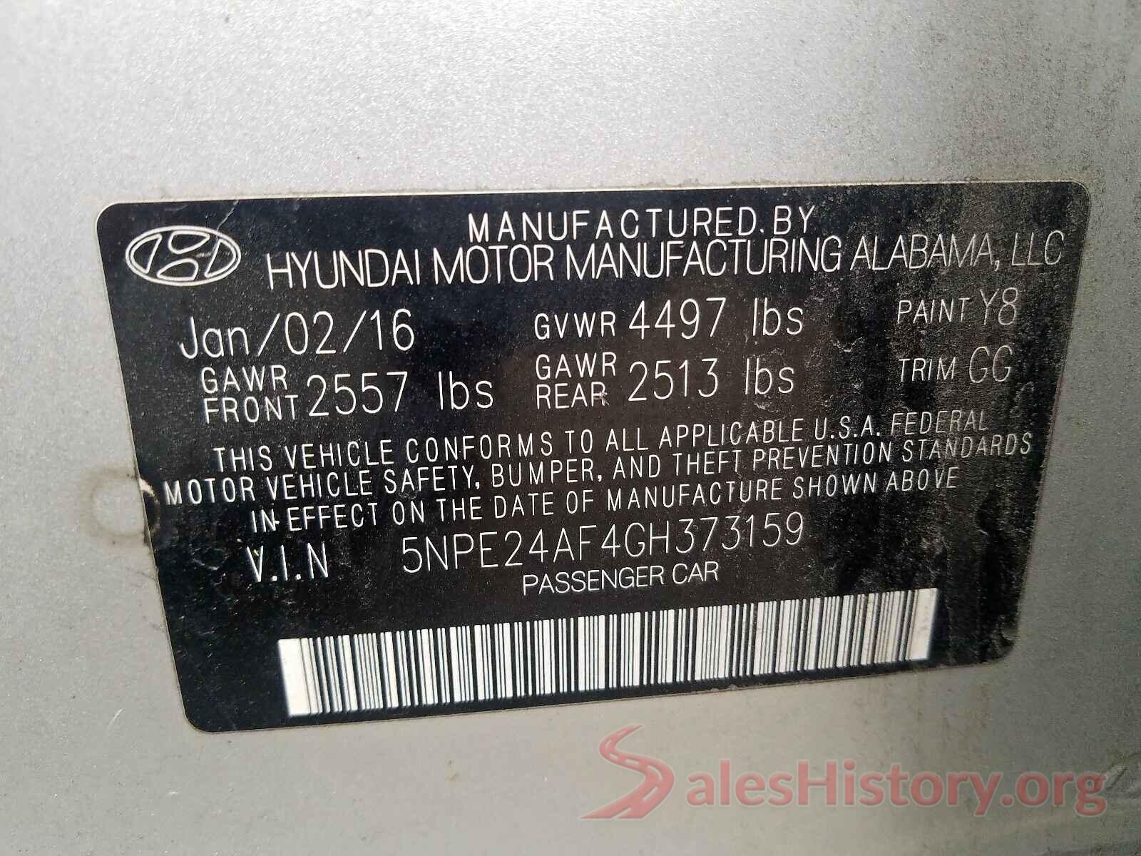 1N4AL3AP9GC184247 2016 HYUNDAI SONATA