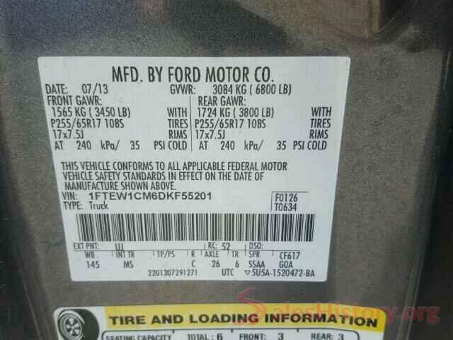 2HKRW6H34KH204362 2013 FORD F150