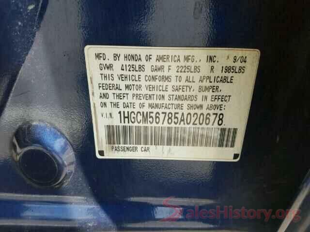 3N1CN7AP0GL859706 2005 HONDA ACCORD