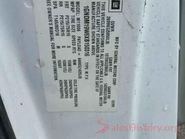 1HGCR2F38HA204567 1999 CHEVROLET ASTRO