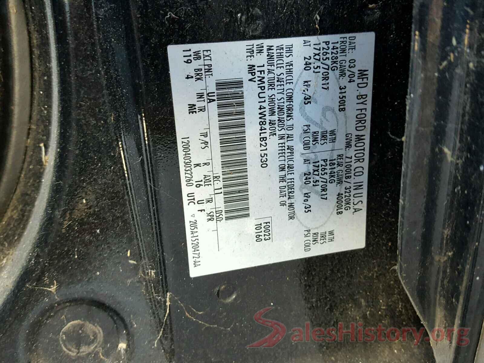 4T1B11HK3KU792248 2004 FORD EXPEDITION