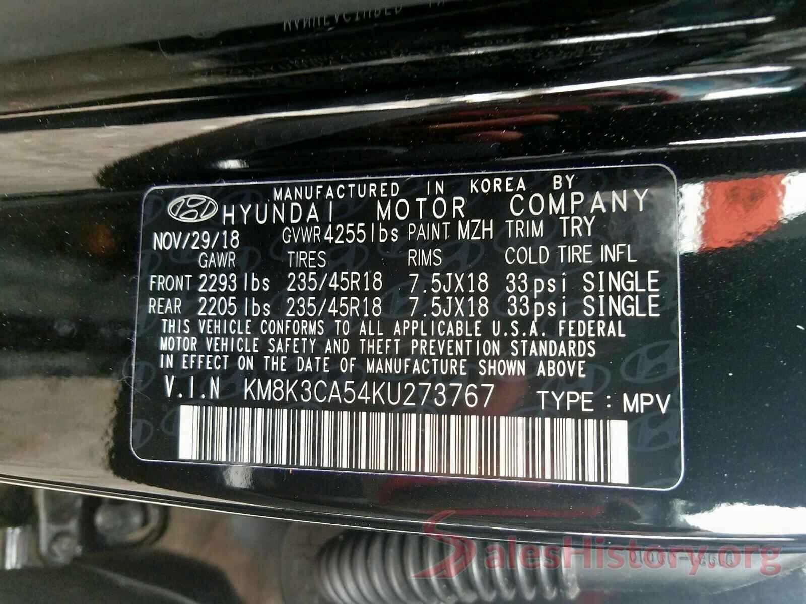 3TMDZ5BN1KM061547 2019 HYUNDAI KONA