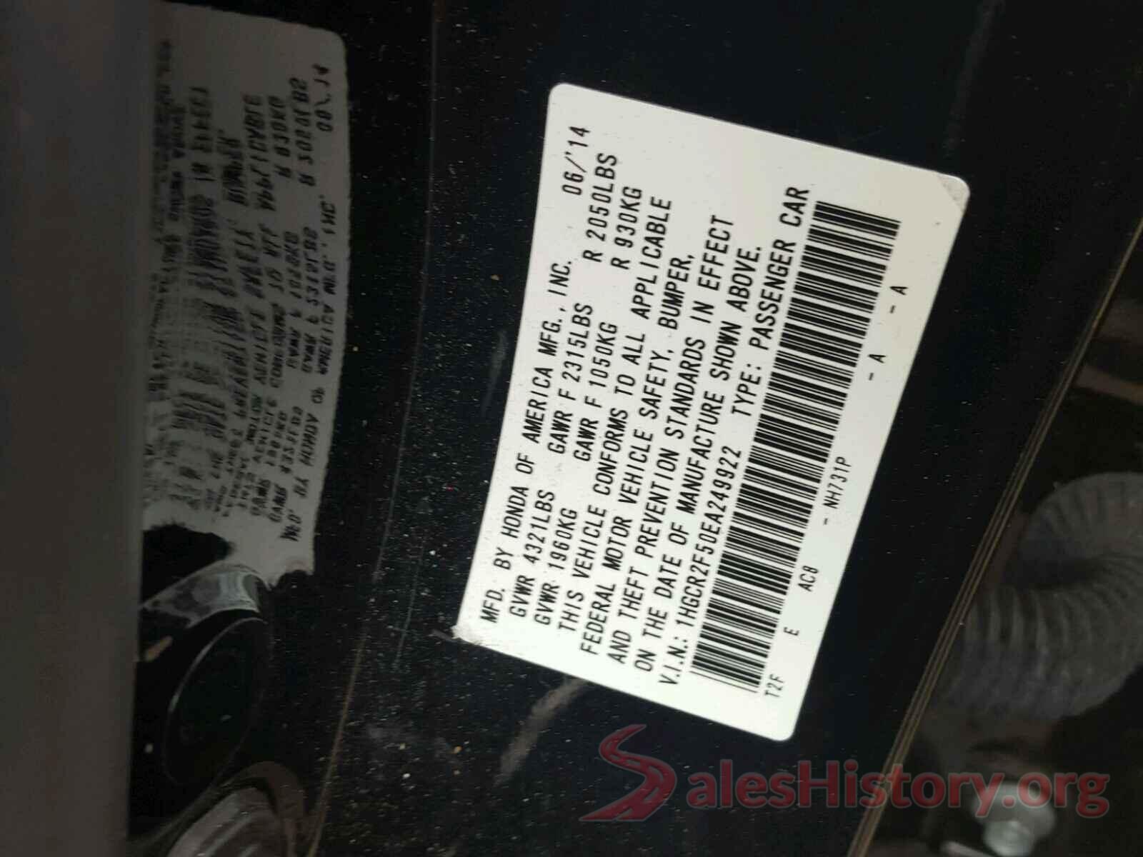 5XXGT4L31HG166427 2014 HONDA ACCORD