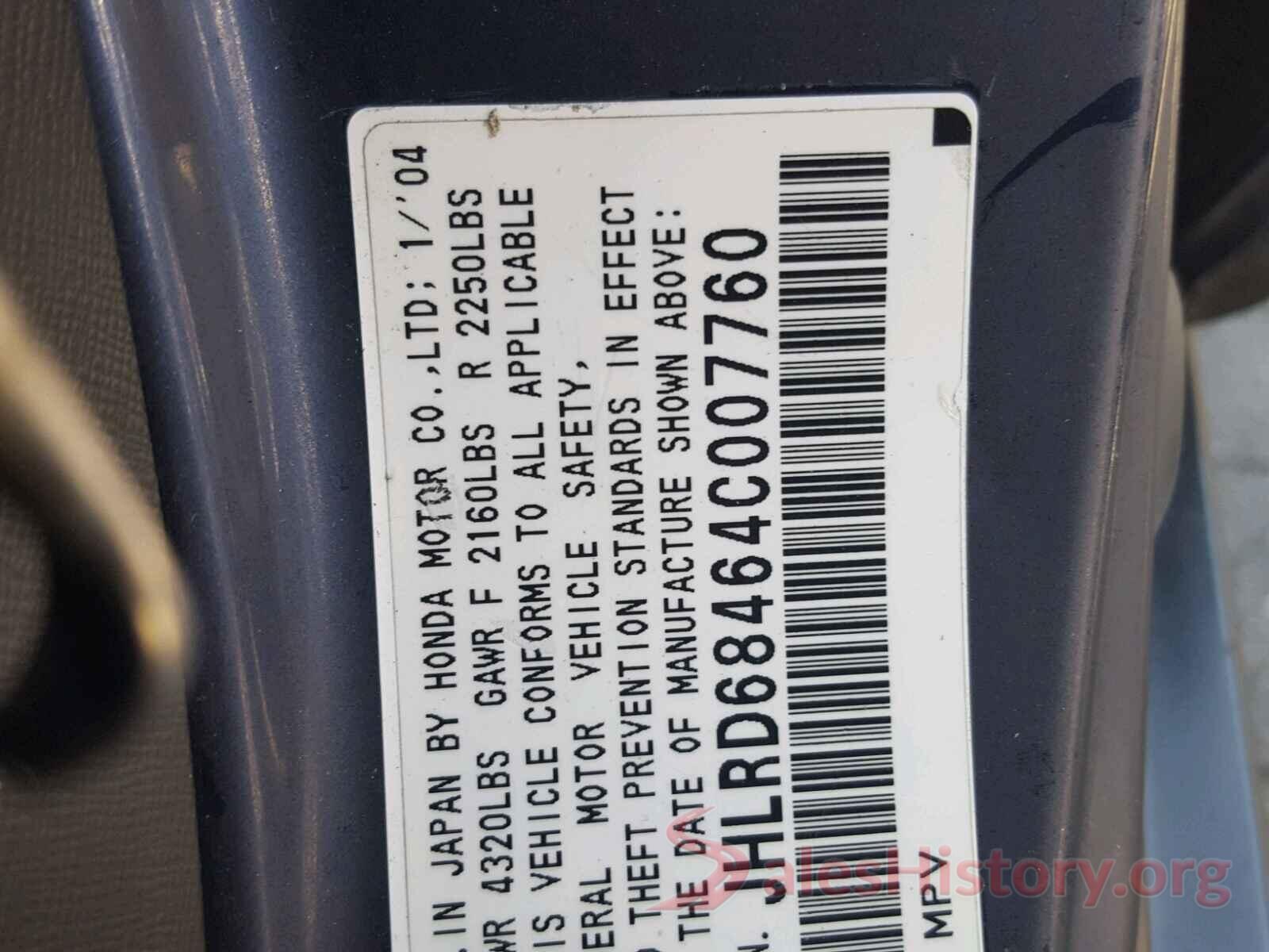 1N6AD0EV3GN902343 2004 HONDA CRV