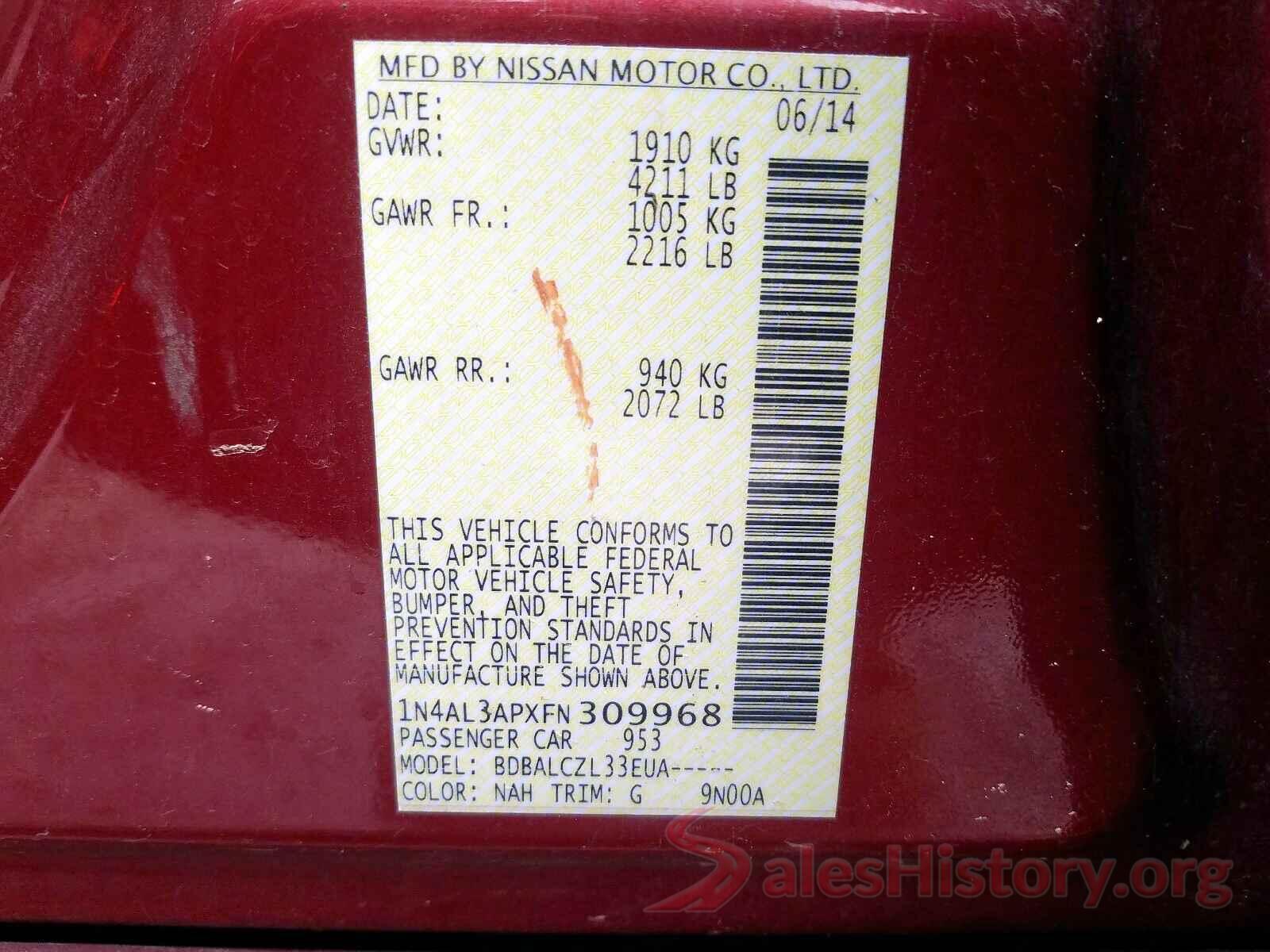 1VWAS7A38GC010748 2015 NISSAN ALTIMA