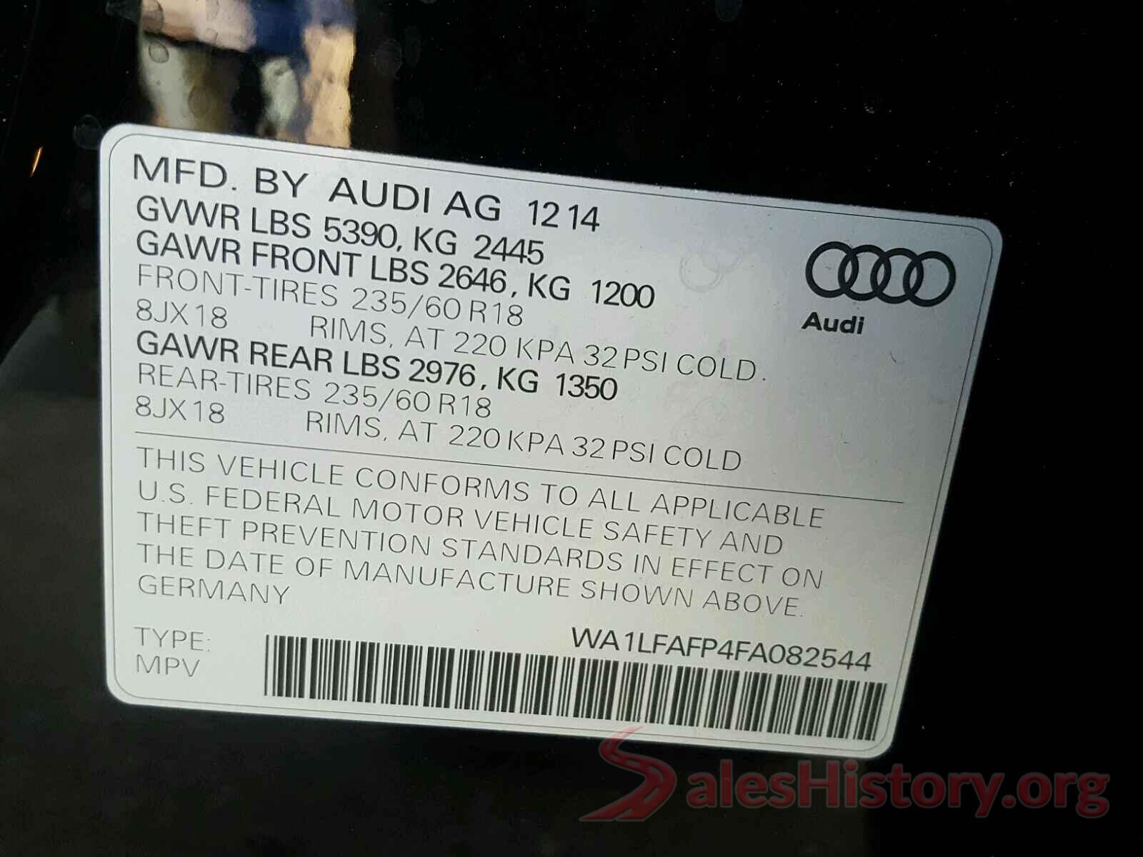 1FADP3F25JL206931 2015 AUDI Q5