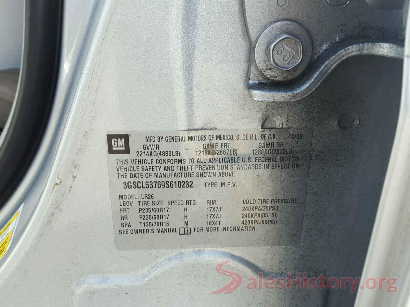 4T1BF1FK7HU407318 2009 SATURN VUE