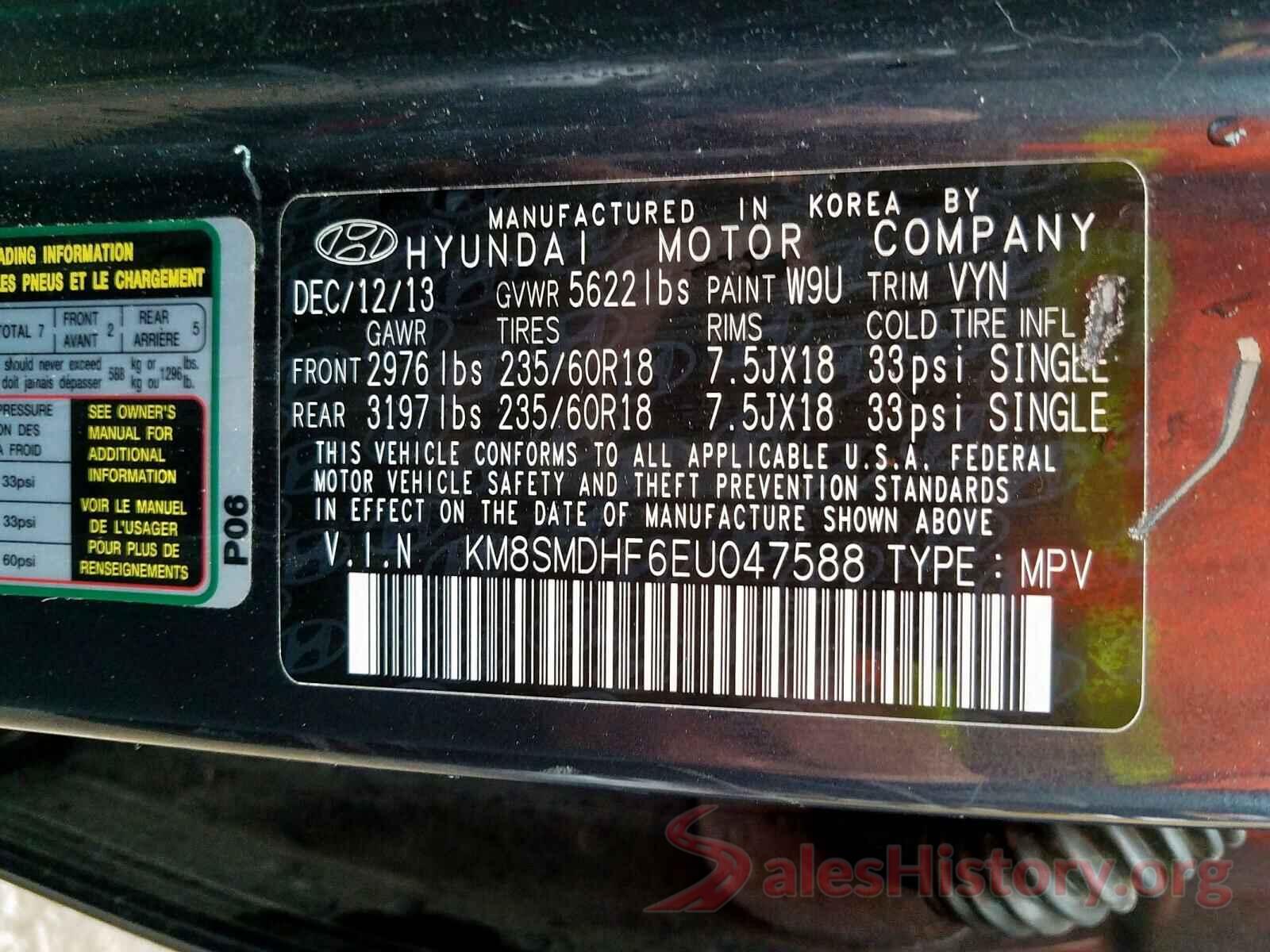 3TMAZ5CN5GM014756 2014 HYUNDAI SANTA FE