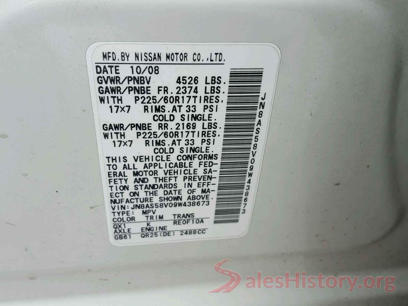 4T1BF1FK6GU606519 2009 NISSAN ROGUE