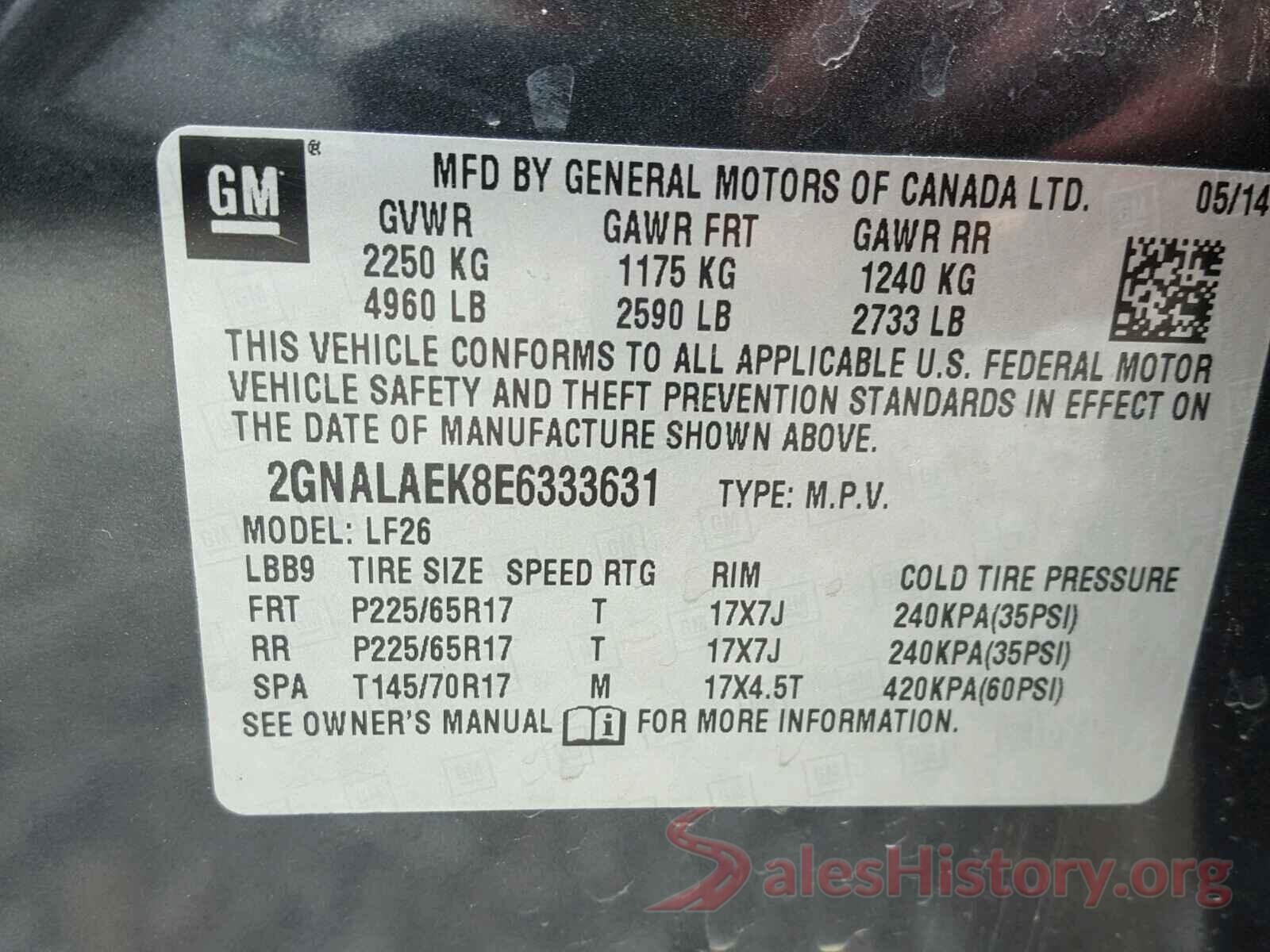 3N1CN7AP5HL823138 2014 CHEVROLET EQUINOX