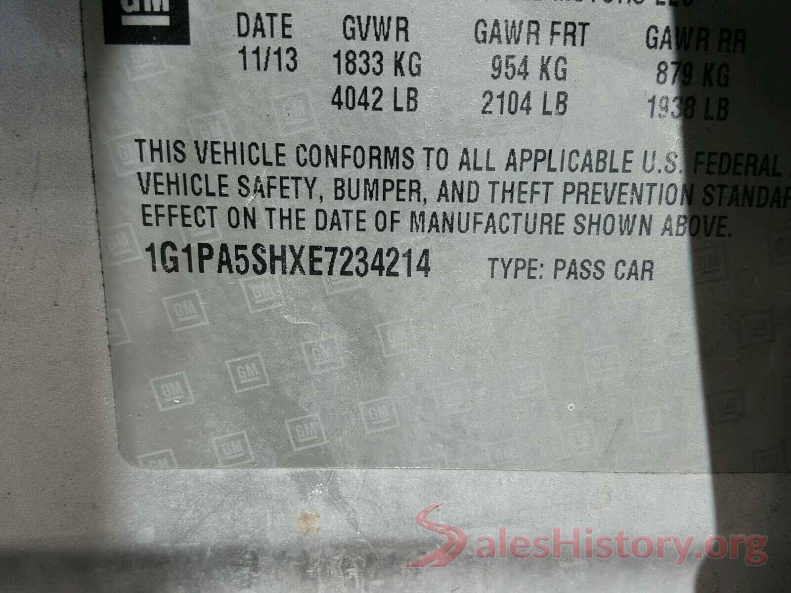 KM8SR4HF0JU289918 2014 CHEVROLET CRUZE