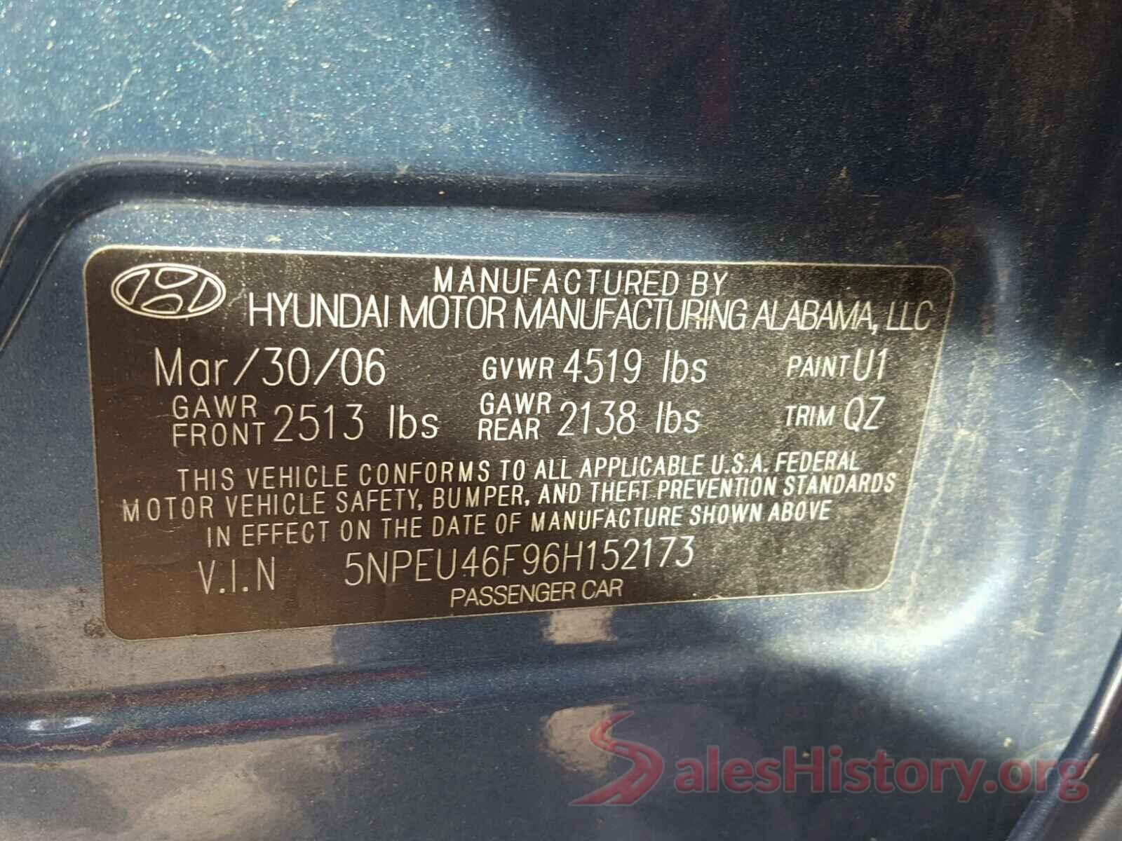 5XXGT4L30JG238367 2006 HYUNDAI SONATA