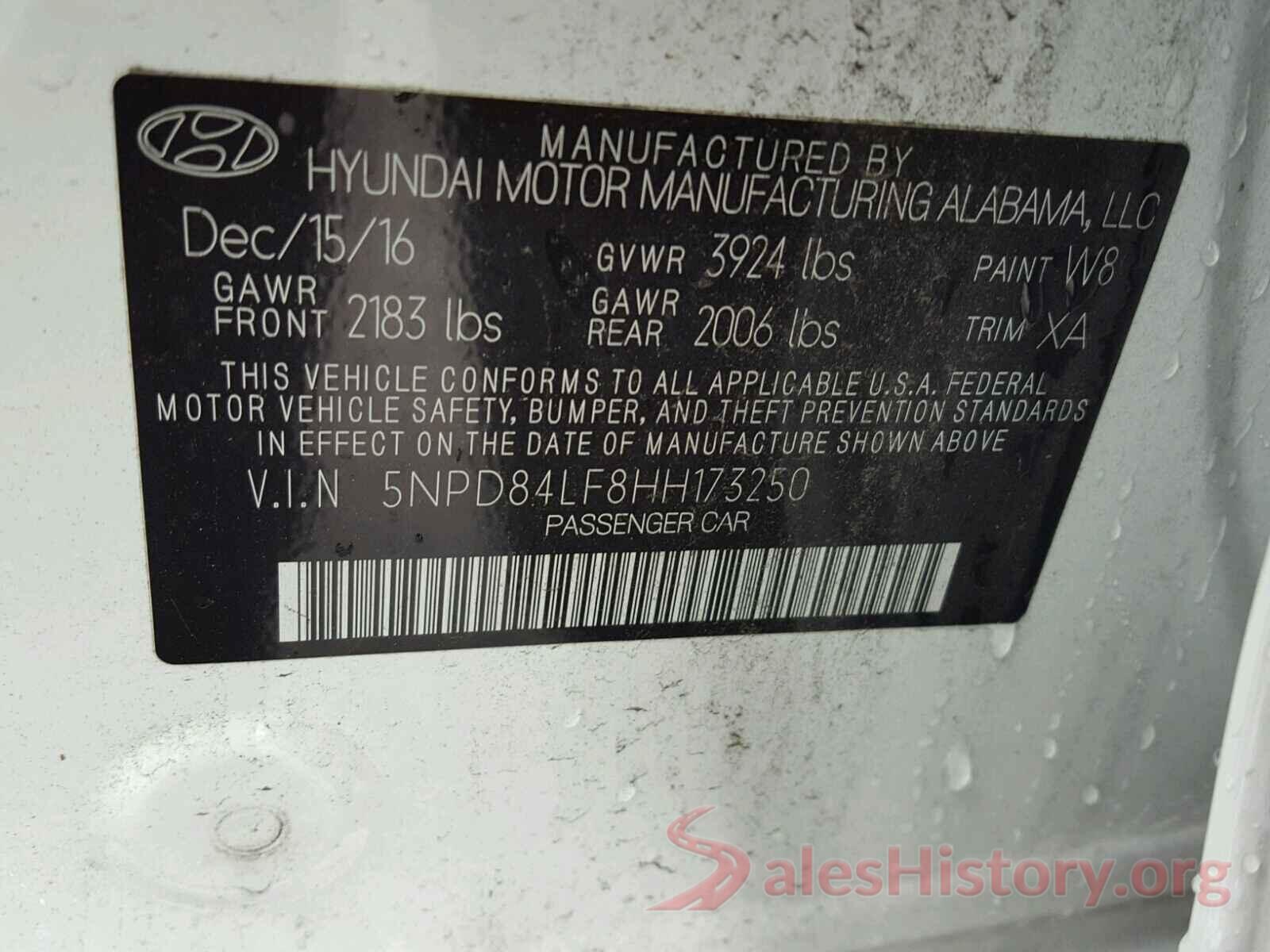 1N4AL3AP3GC283050 2017 HYUNDAI ELANTRA