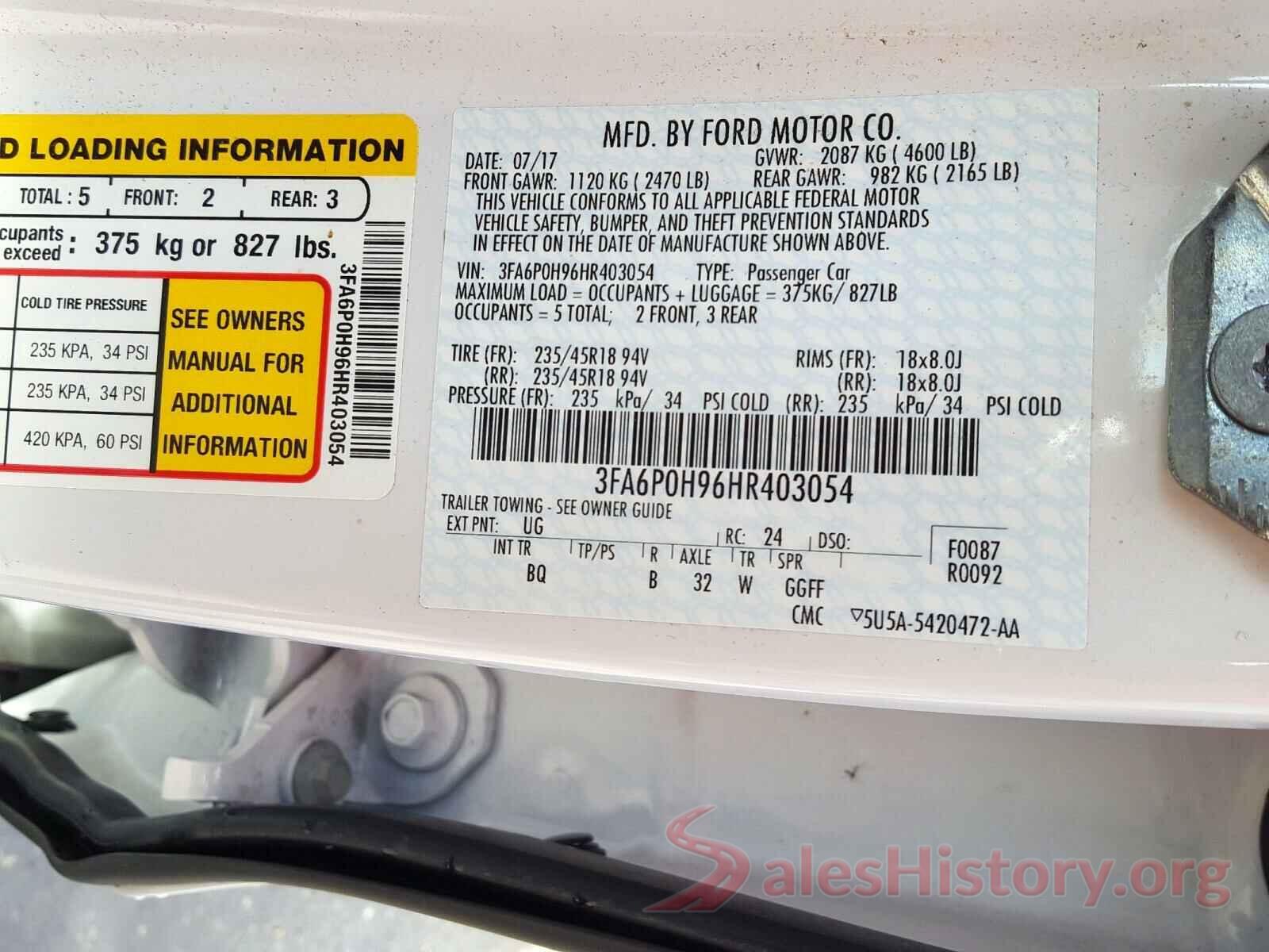 2HGFC2F83LH534735 2017 FORD FUSION