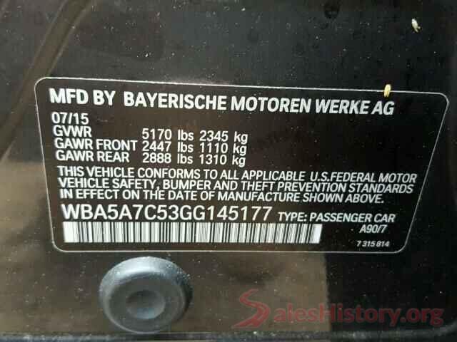 KMHD74LF7JU610696 2016 BMW 5 SERIES