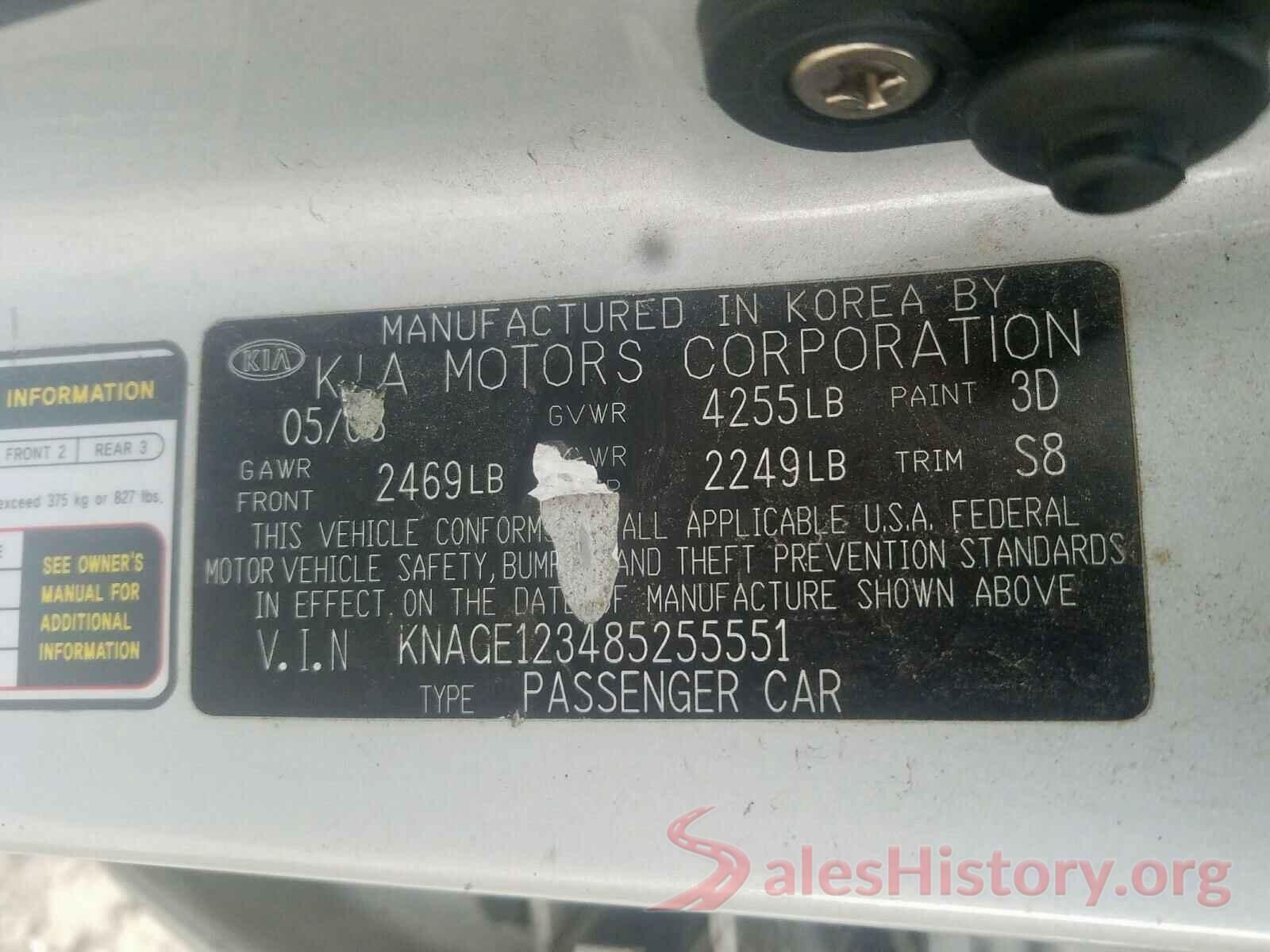 3N1AB7APXHY343924 2008 KIA OPTIMA