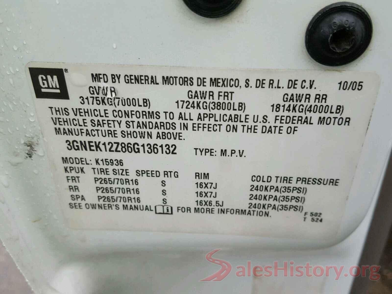 1GNERFKW6JJ263645 2006 CHEVROLET AVALANCHE