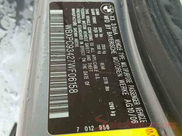 KMHD84LF9JU610423 2007 BMW X3