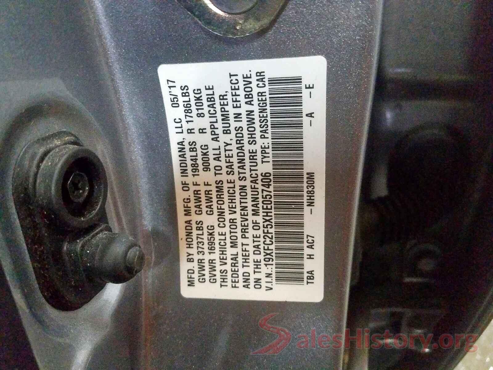 5XYPHDA53JG366183 2017 HONDA CIVIC