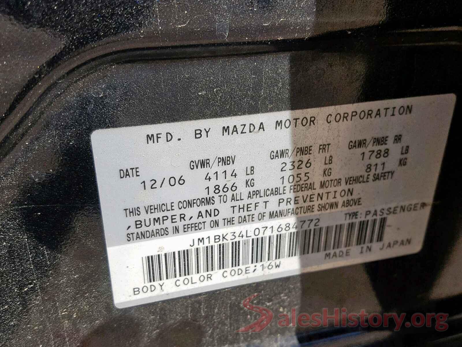 5YJ3E1EA3KF307141 2007 MAZDA ALL OTHER