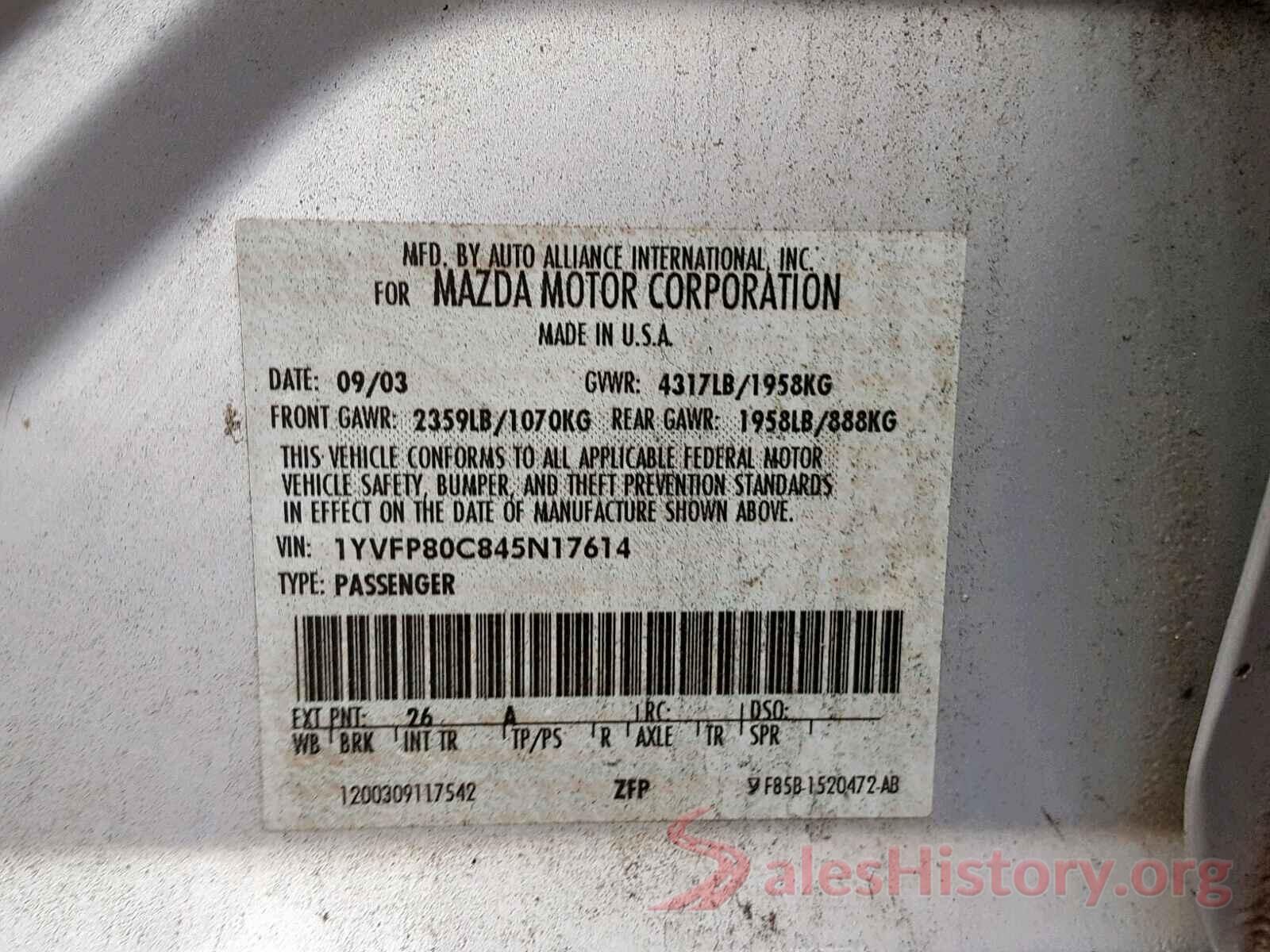 1N4AL3AP2JC205740 2004 MAZDA 6