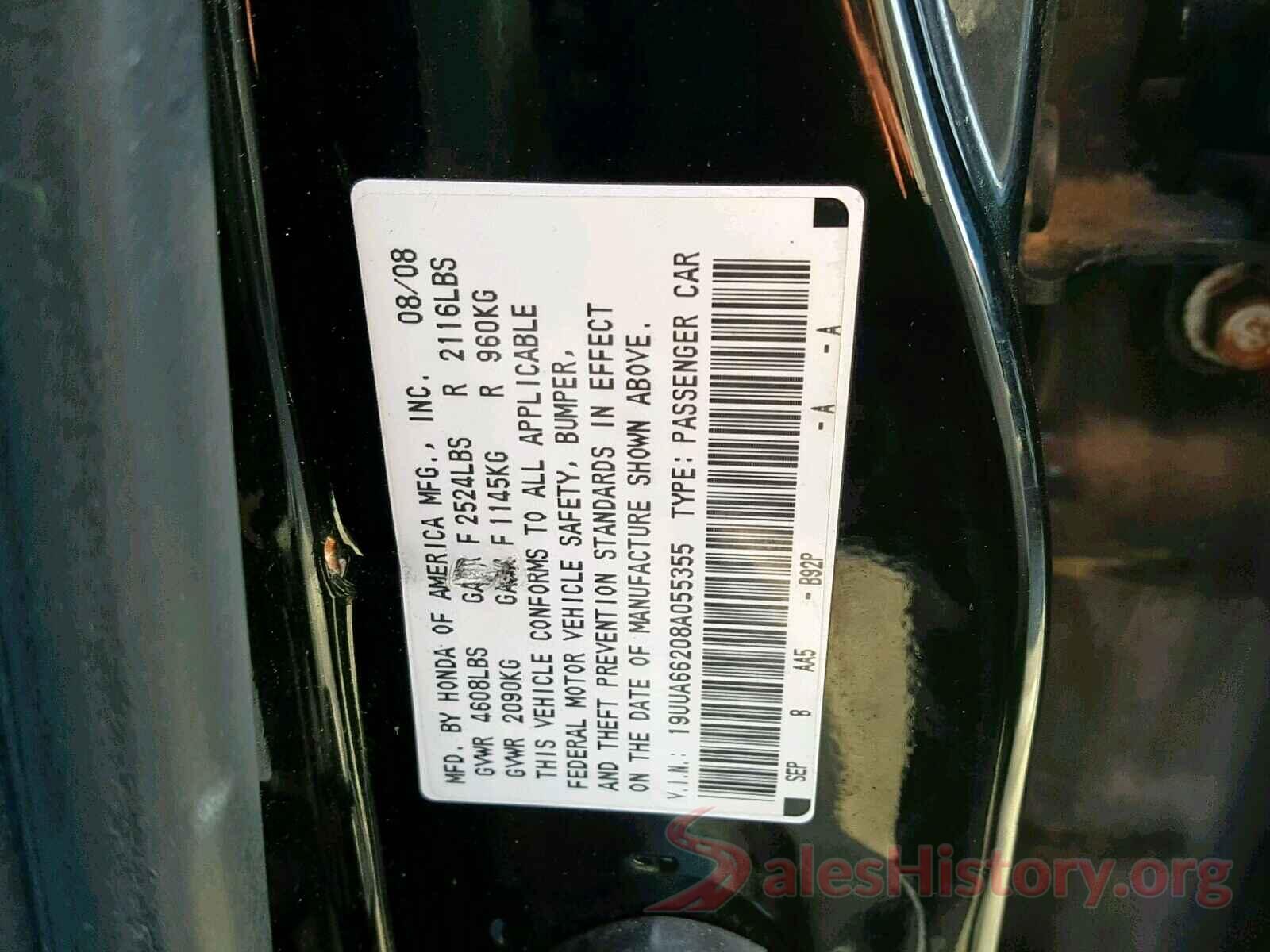 19XFC2F69KE010934 2008 ACURA TL