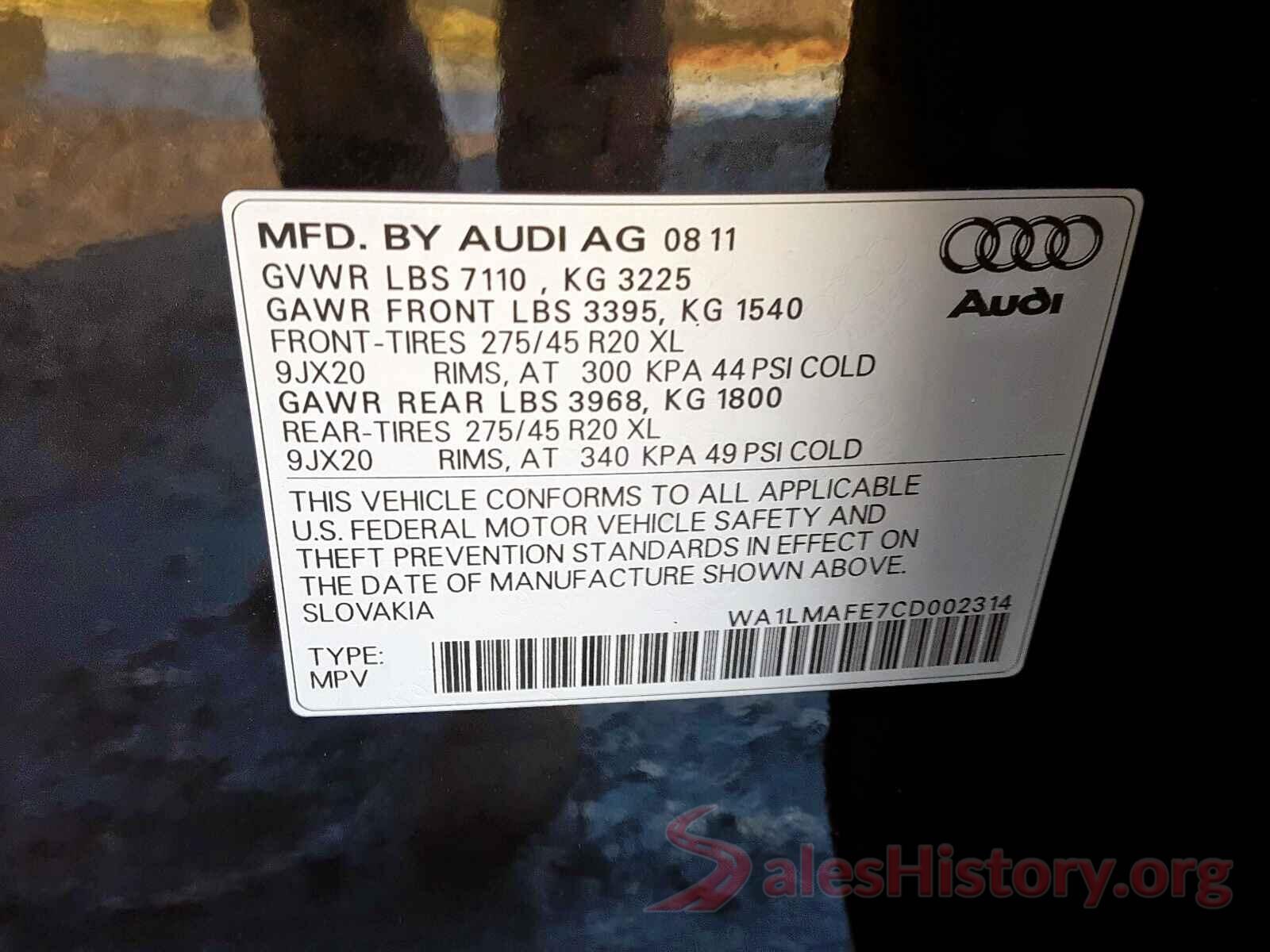 1G1ZD5STXKF114869 2012 AUDI Q7