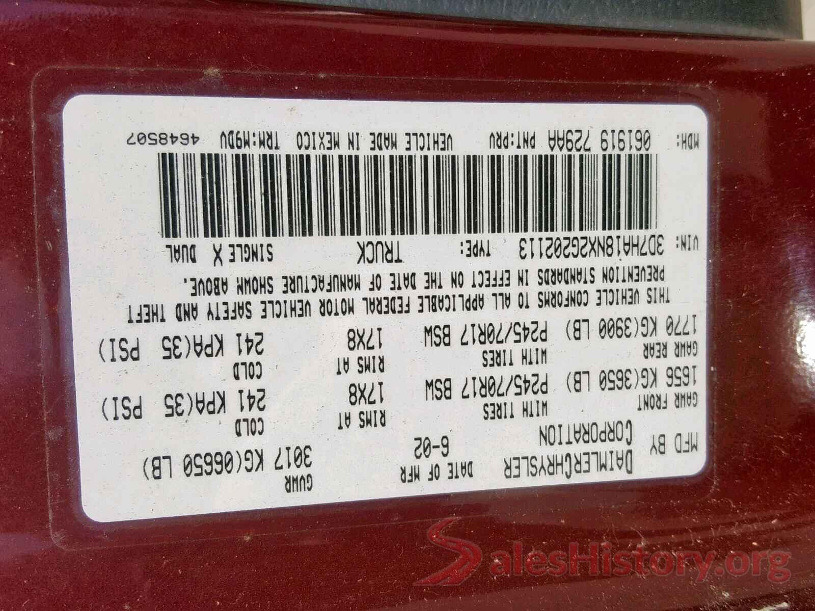 2HGFC2F58GH560100 2002 DODGE RAM 1500