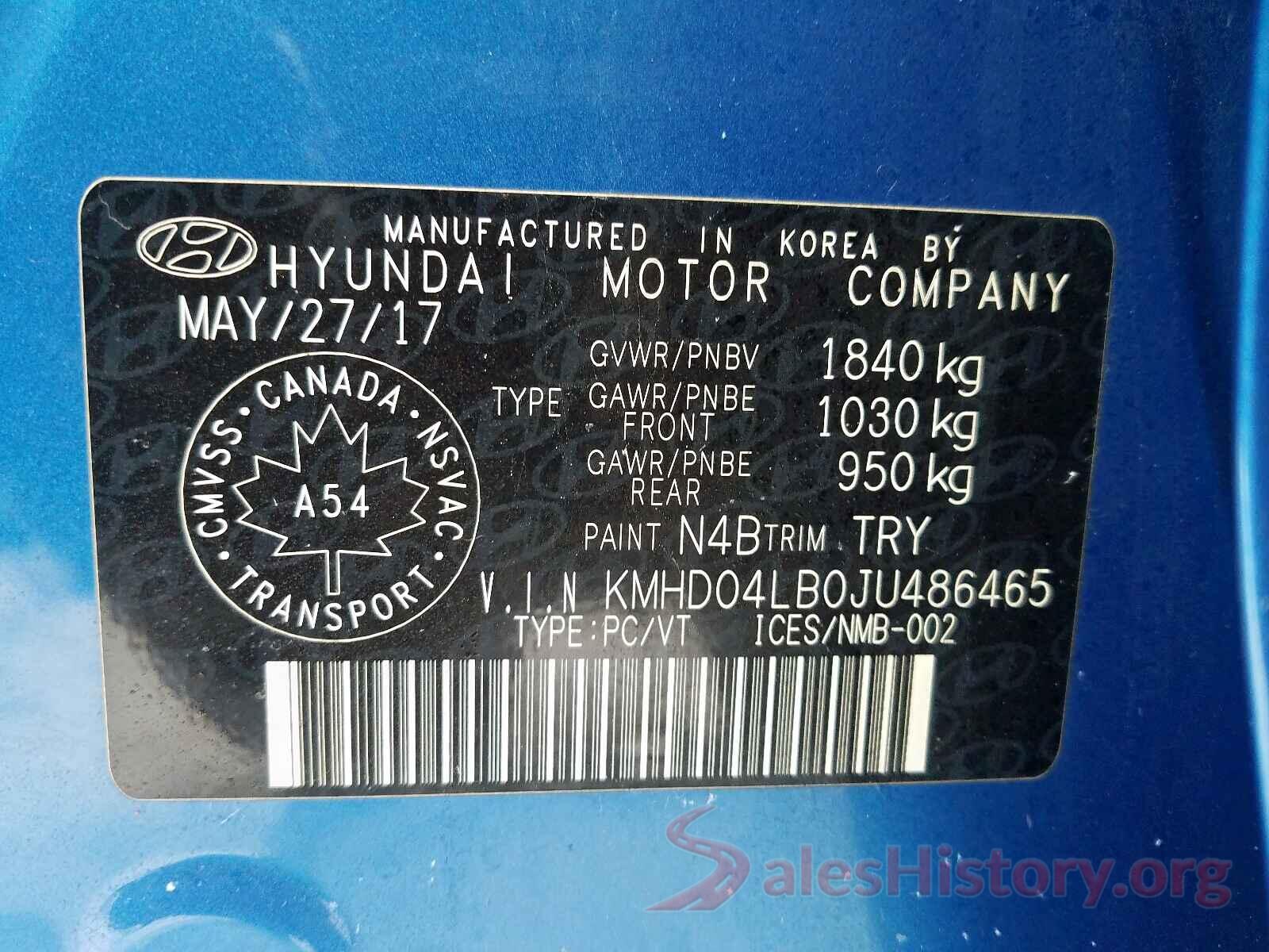 KNAGT4L35H5170868 2018 HYUNDAI ELANTRA