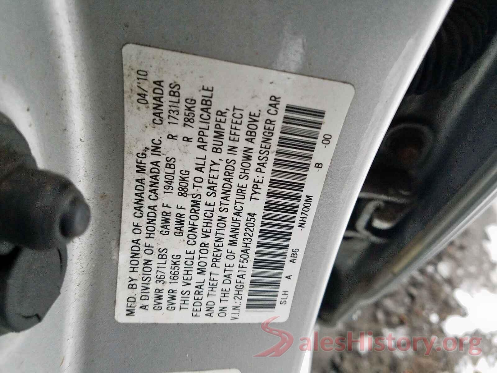 KNDPNCAC5J7354664 2010 HONDA CIVIC