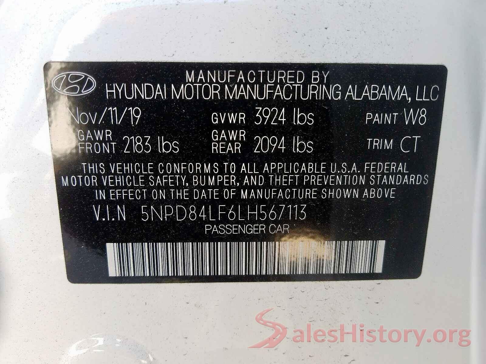 1N4AA6EV6LC365347 2020 HYUNDAI ELANTRA