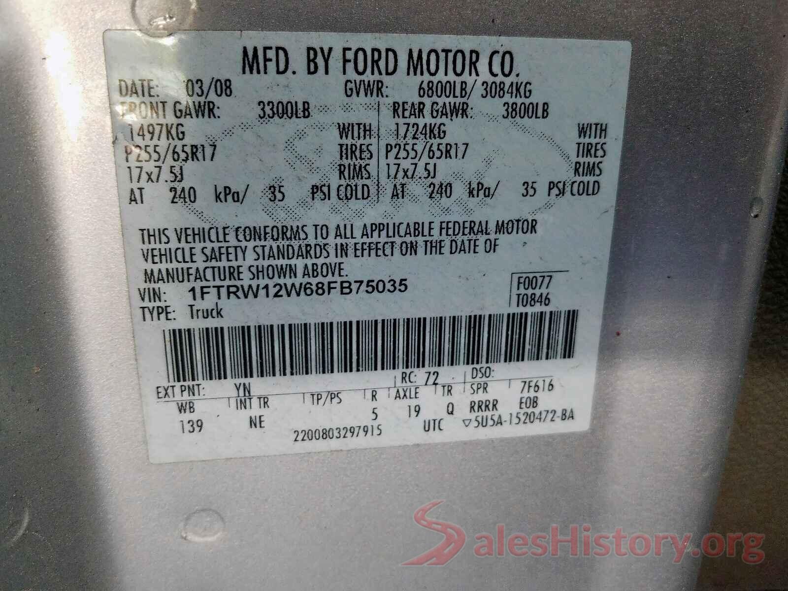 JM1DKFD75H0145116 2008 FORD F150 SUPER