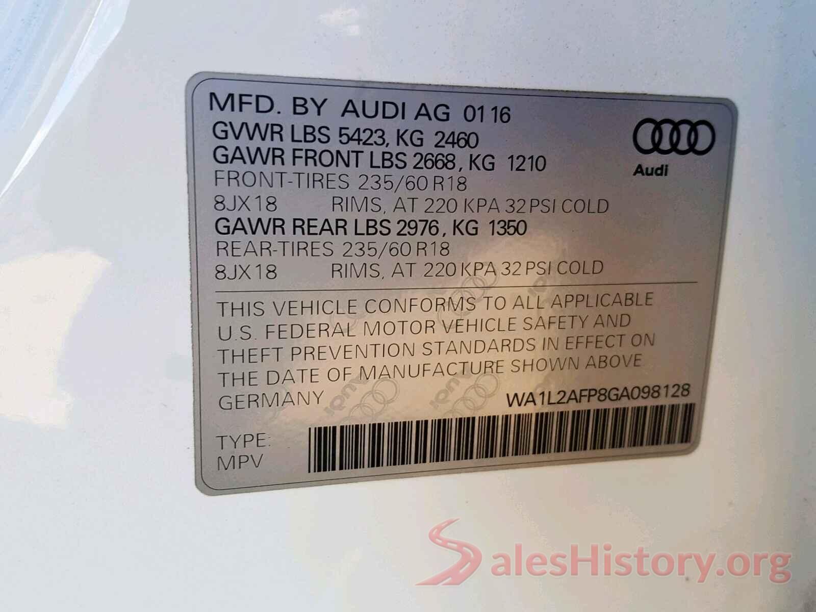 5XYPG4A35KG560247 2016 AUDI Q5