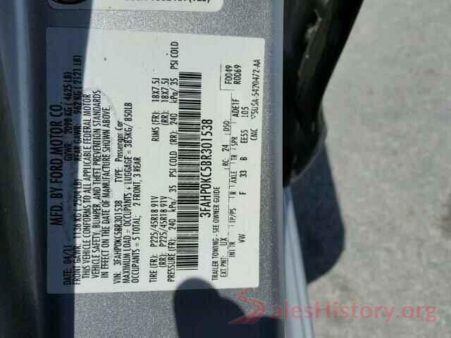 5XXGT4L39JG254910 2011 FORD FUSION