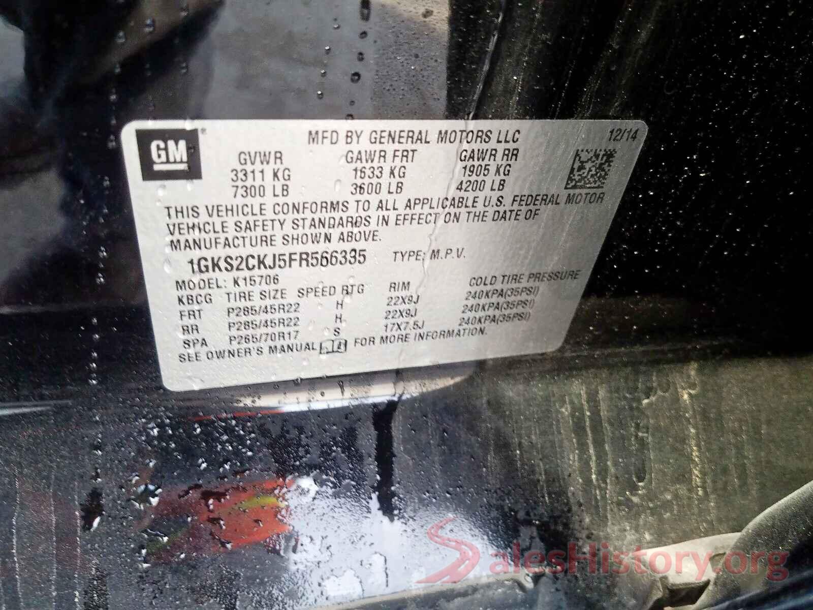 5XYPH4A59JG395042 2015 GMC YUKON DENA