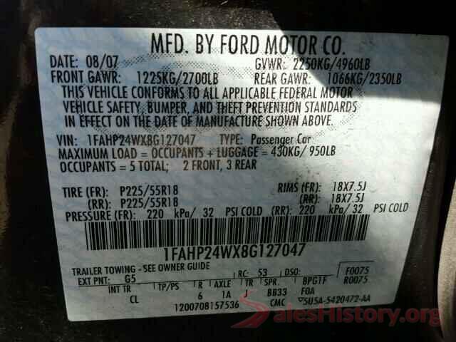 2T3WFREV0JW478837 2008 FORD TAURUS