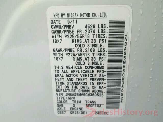 2T3WFREV6HW357935 2012 NISSAN ROGUE