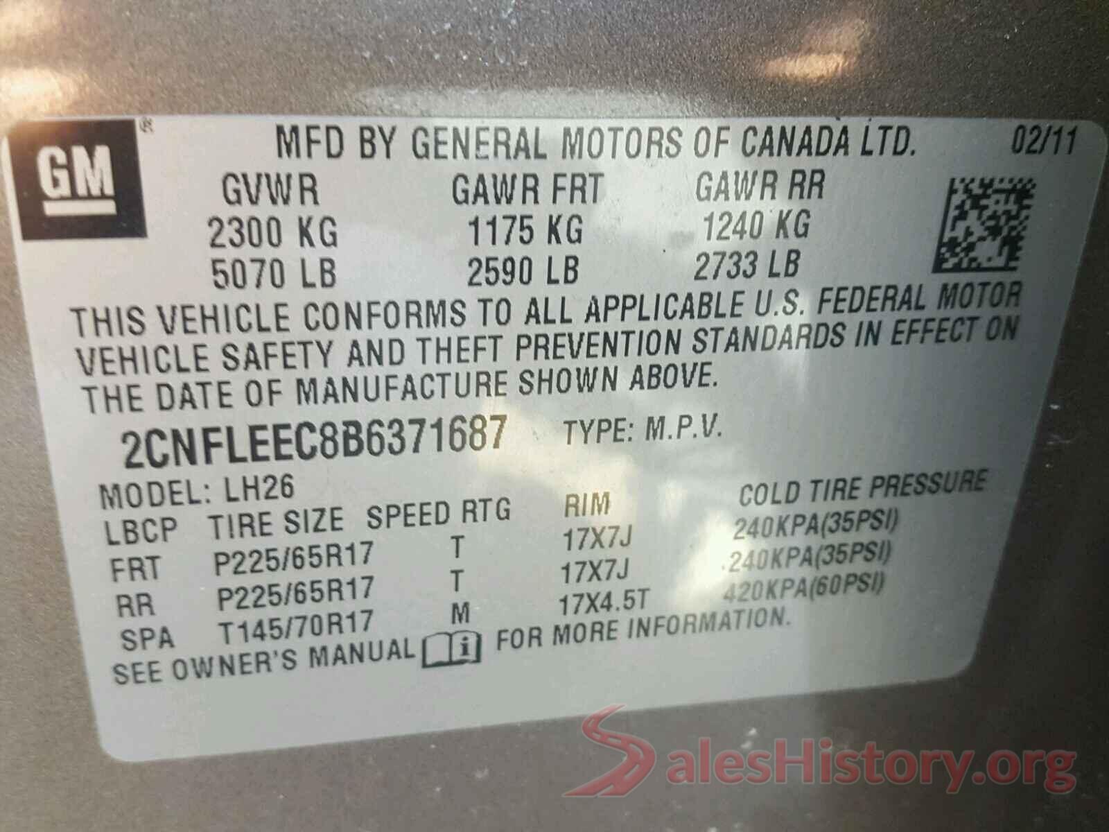 2GNAXHEV0K6123446 2011 CHEVROLET EQUINOX