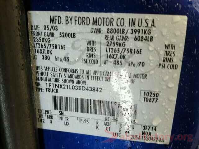 3FA6P0K92HR154423 2003 FORD F250