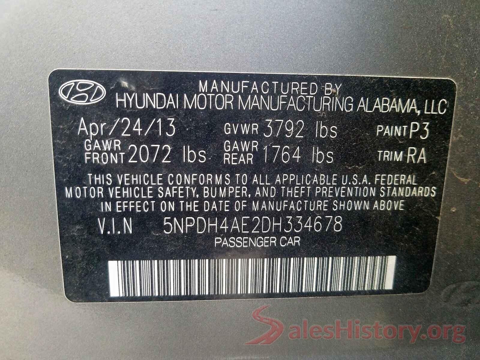 JN8AT2MT1JW466759 2013 HYUNDAI ELANTRA