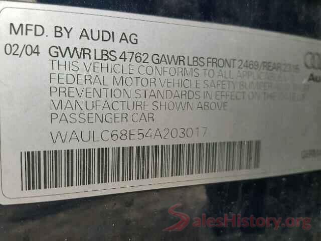 JA4AD2A34KZ007698 2004 AUDI A4