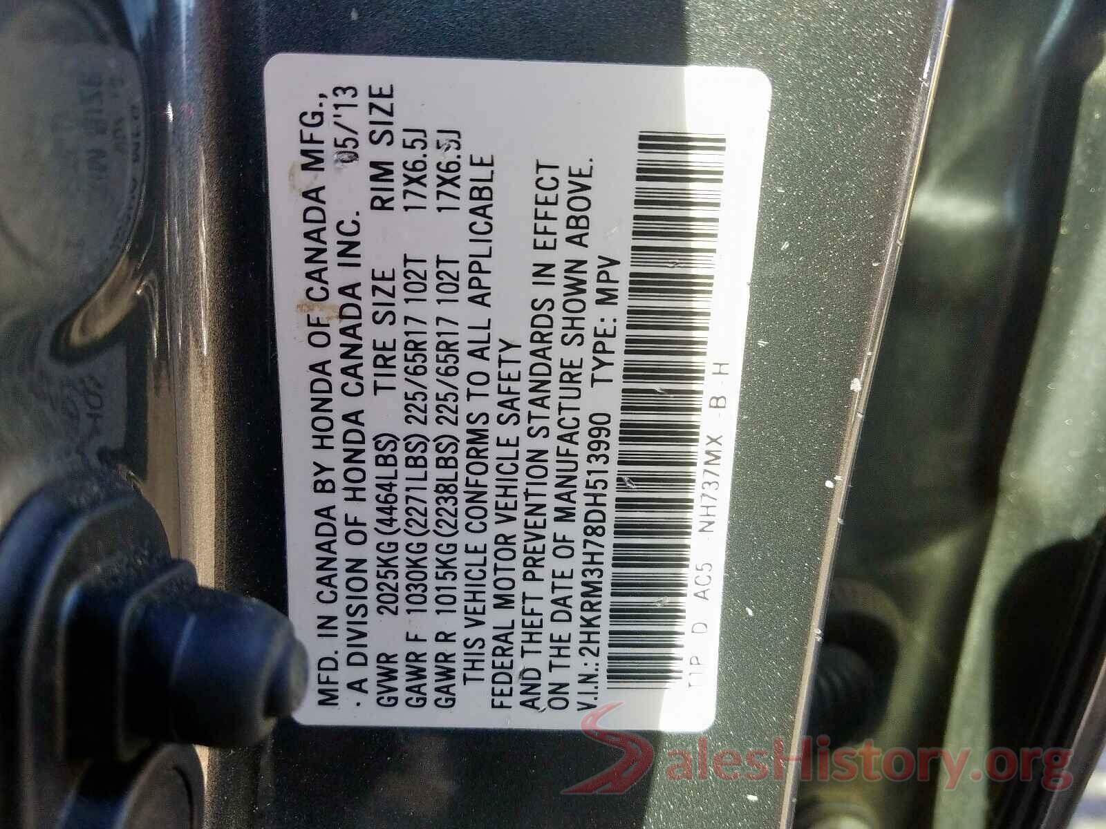 JTMH1RFV8KD005725 2013 HONDA CRV