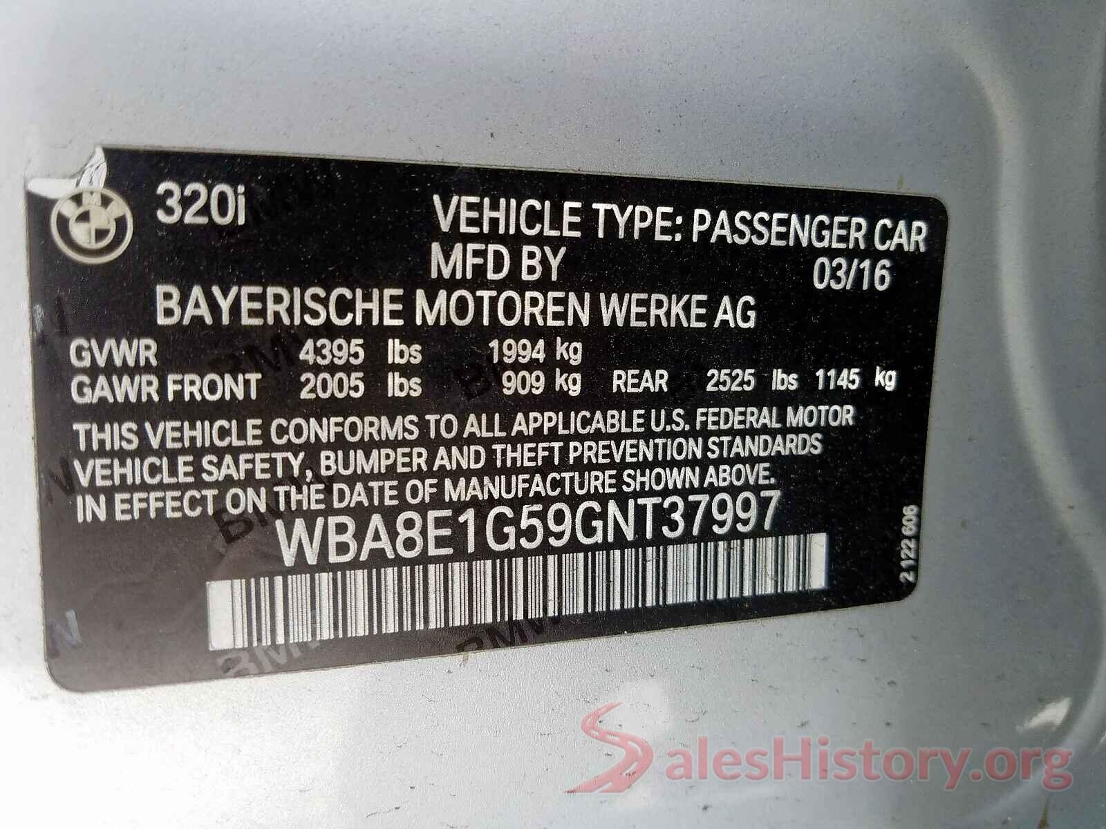 WDDHF5KB7GB194267 2016 BMW 3 SERIES