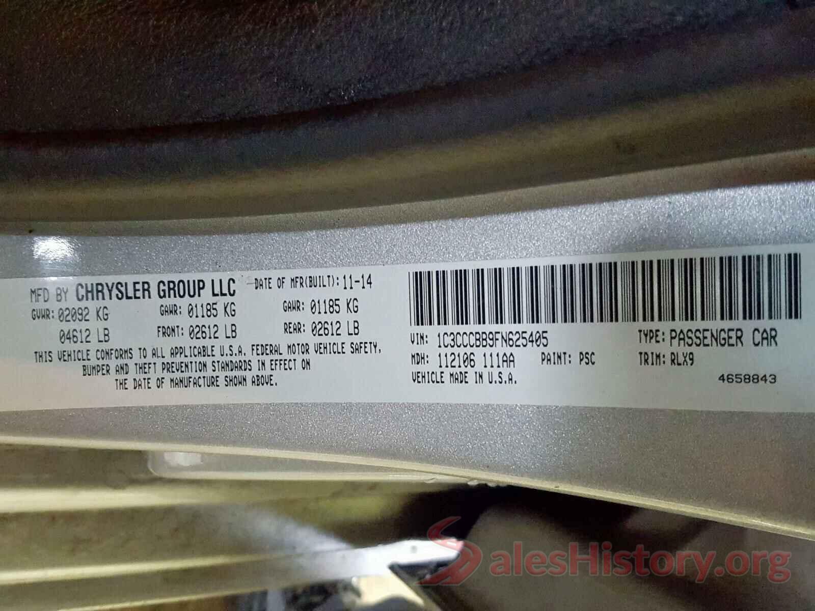 4T1BF1FK0GU151635 2015 CHRYSLER 200