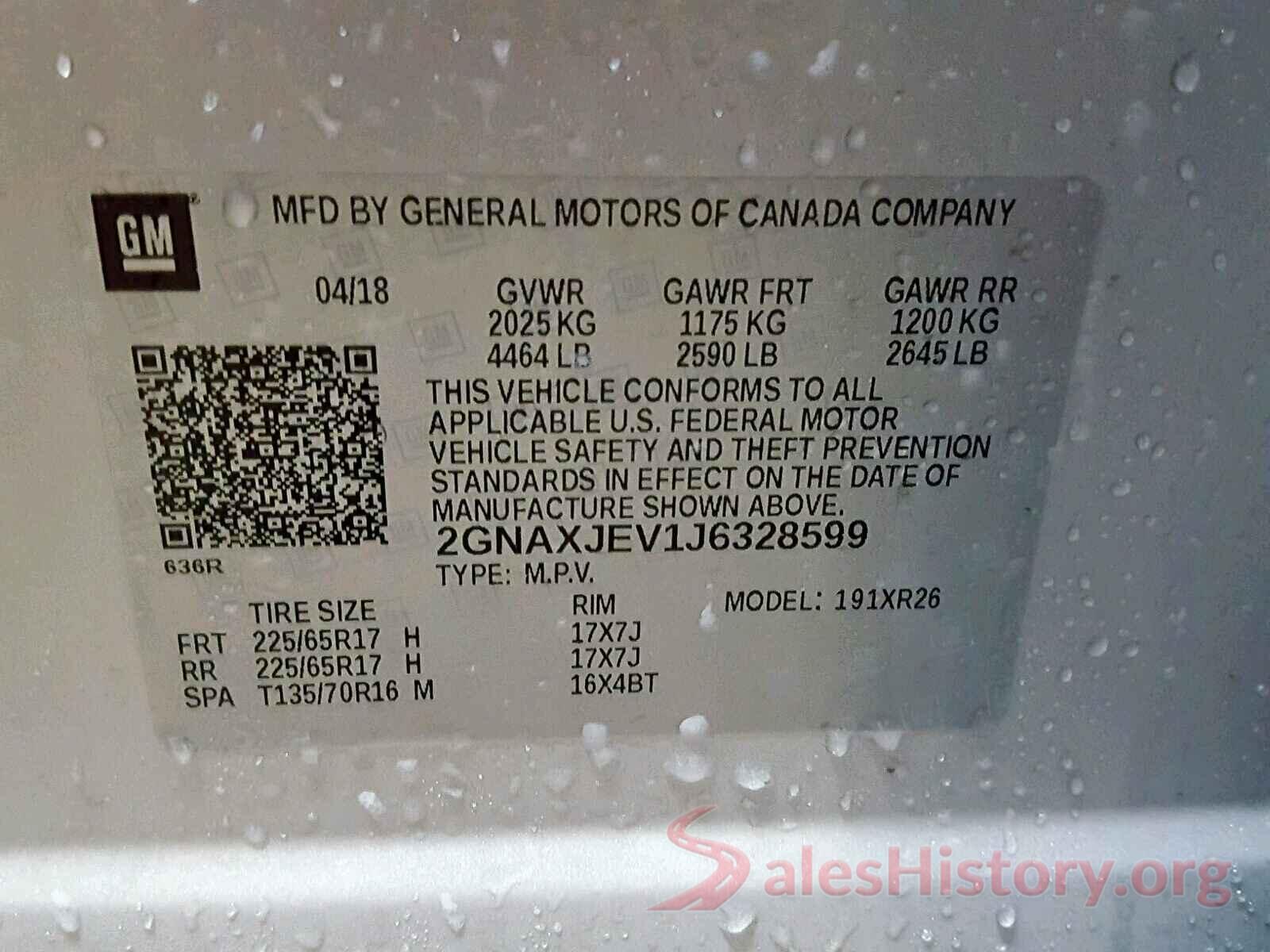 2HGFC2F59HH530752 2018 CHEVROLET EQUINOX LT