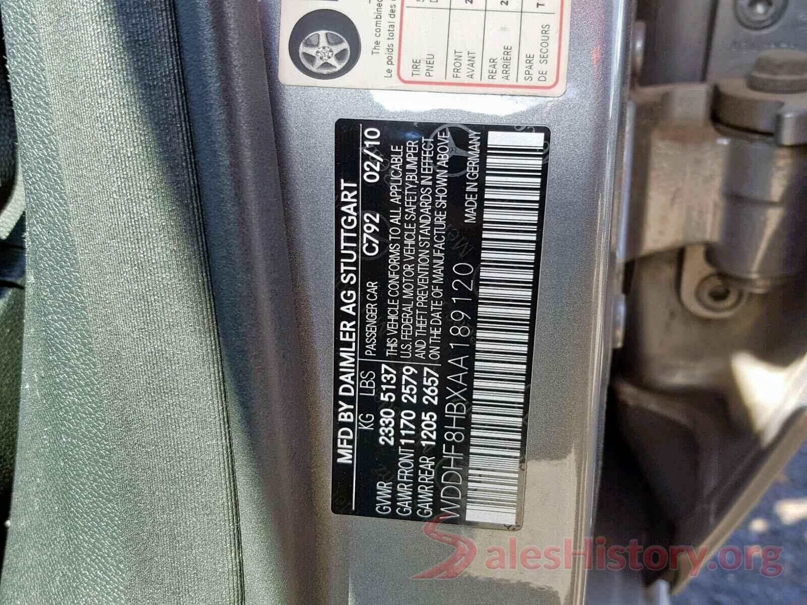 WDDHF8HBXAA189120 2010 MERCEDES-BENZ E 350 4MAT