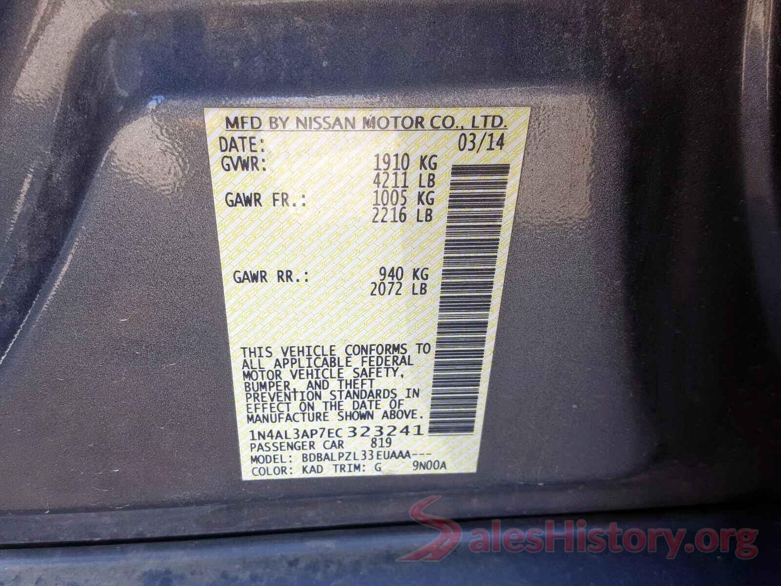 3N1AB7AP3GY324081 2014 NISSAN ALTIMA