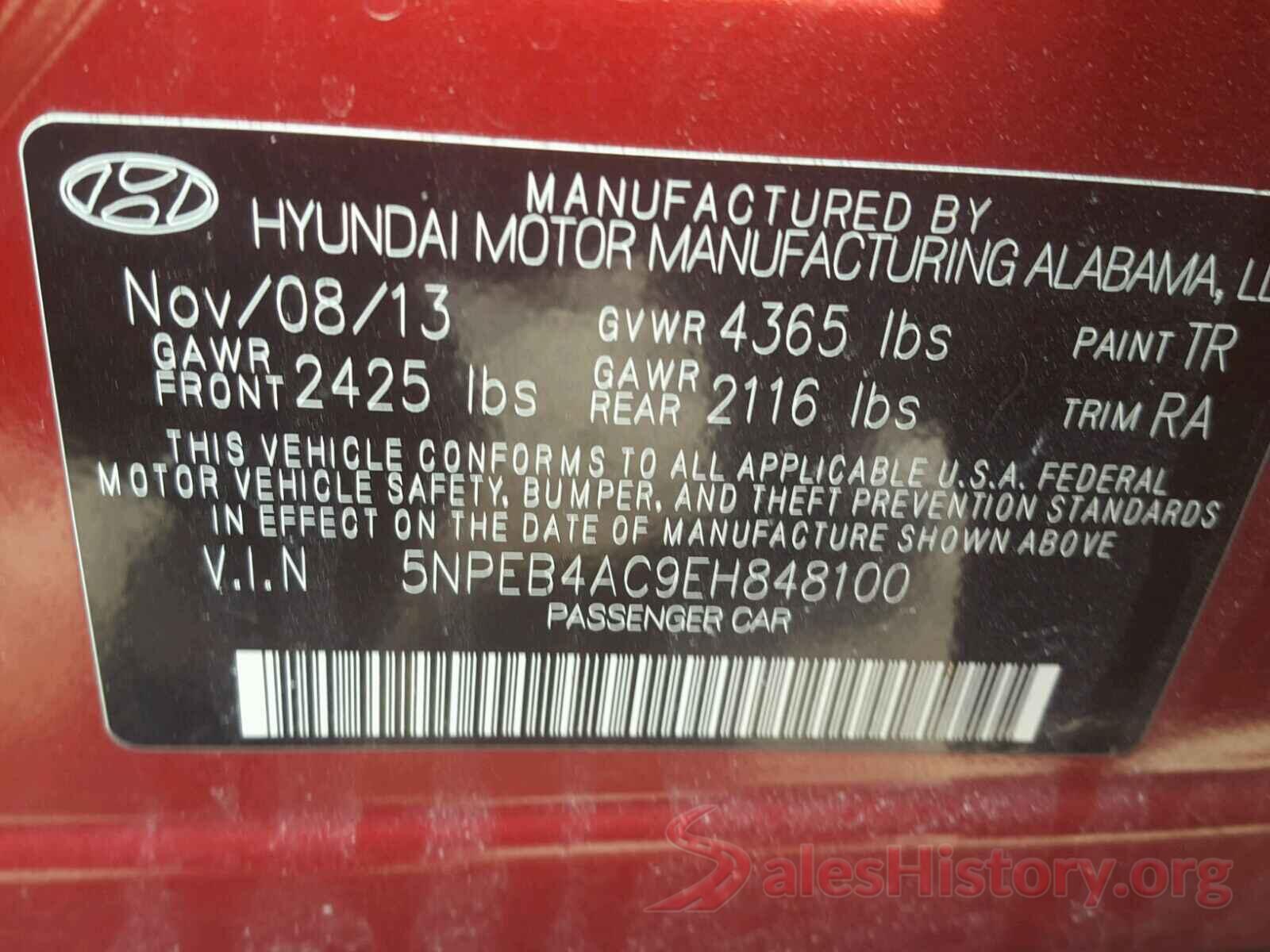 5NPE24AF3GH277569 2014 HYUNDAI SONATA