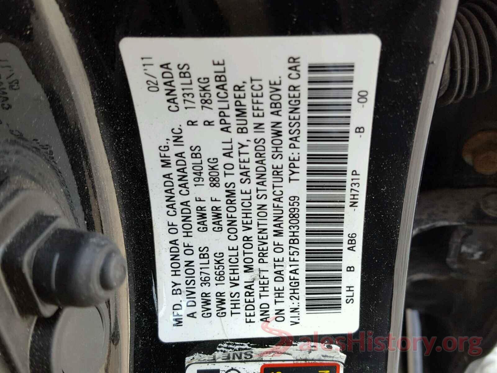 5NPD84LF2JH296077 2011 HONDA CIVIC